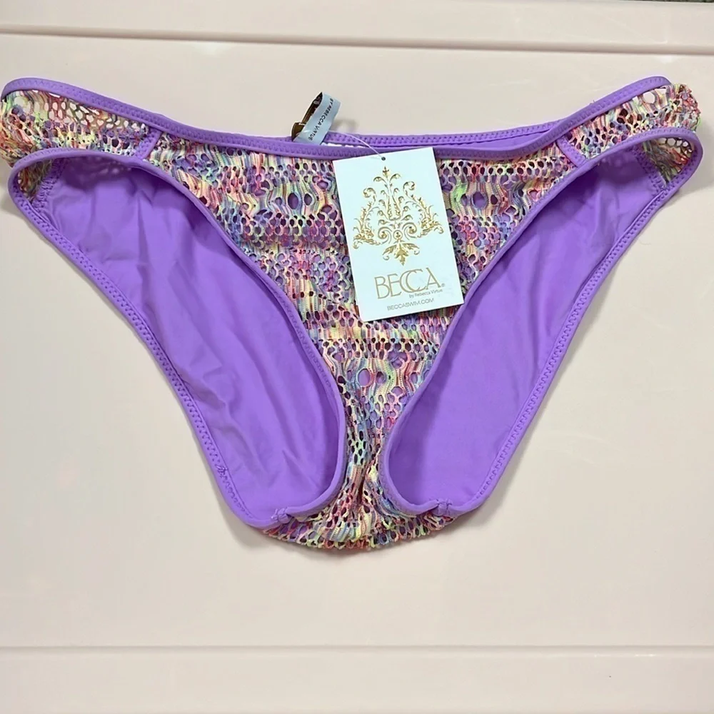 Becca Reveal Crochet Bikini Bottom in Orchid